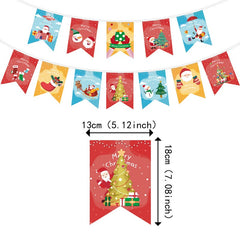 Decoratiune de Craciun, Flippy, Tip Banner, 12 Piese, pentru Usa sau Perete, Multicolor, Sfoara Inclusa, Model B