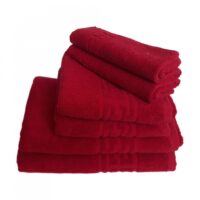 Set de 6 prosoape-greek border-rosu
