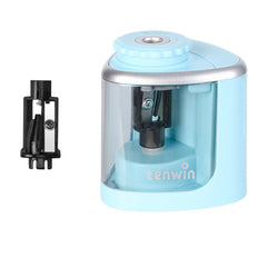 Ascutitoare Electrica Semi-Automata, Flippy, din Plastic, Baterii 2 x AA (neincluse), 6.5 x 6.5 x 7.5 cm, Albastru