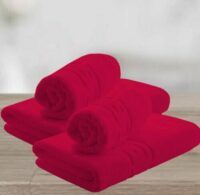 Set de 4 prosoape greek border-rosu