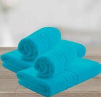 Set de 4 prosoape greek border- turcoaz