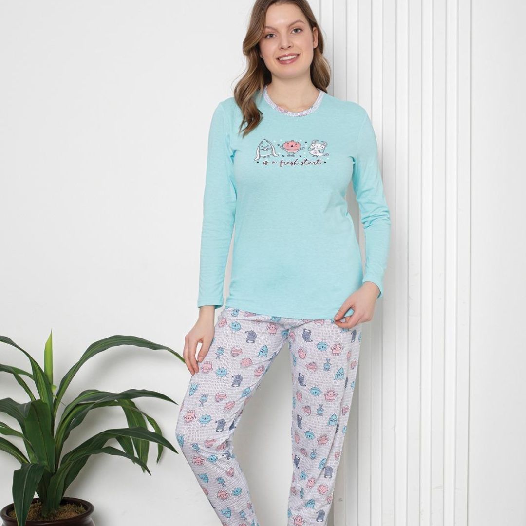 Pijama dama bumbac | 0266-PM