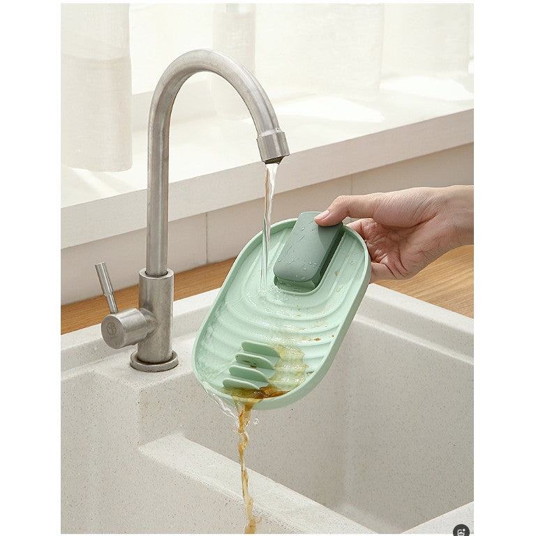 Suport Pliabil, Flippy, pentru Capace, Linguri, Multifunctional, Plasare pe Blatul de Bucatarie, 11.5 x 18 x 2.2 cm, Albastru inchis