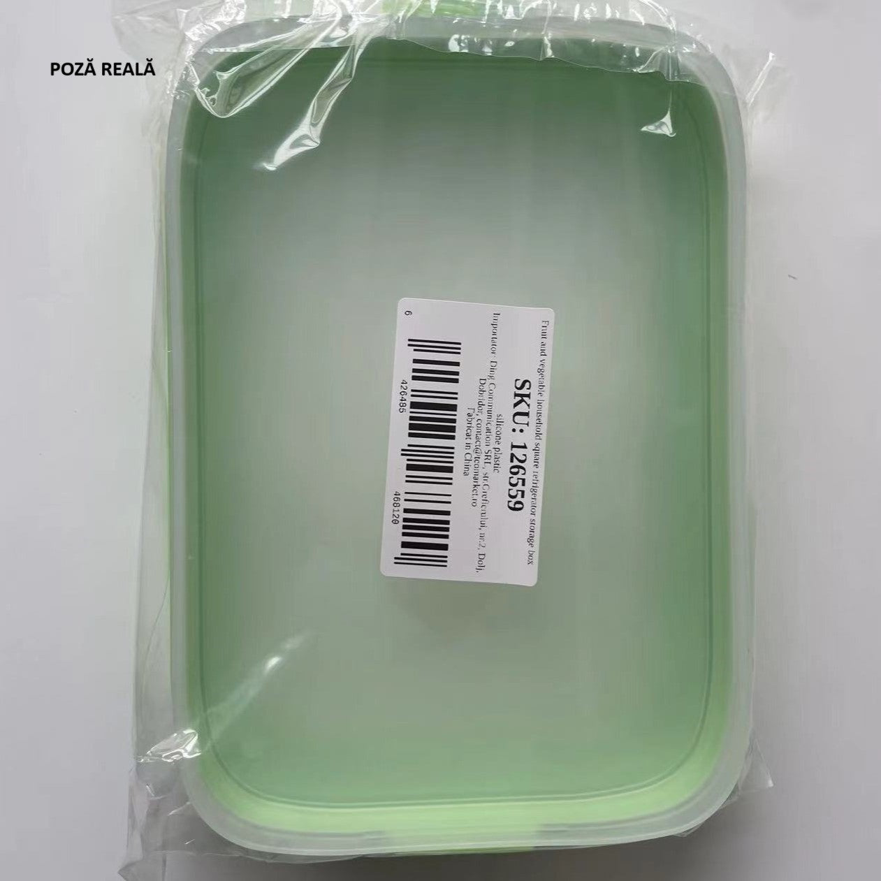 Recipient de Depozitare Alimente, Flippy, Etans, pentru Frigider, din Plastic, Mentinere Proaspata, Reutilizabil, Rezistent la Temperaturi Extreme, 22x14.7x5 cm, Verde
