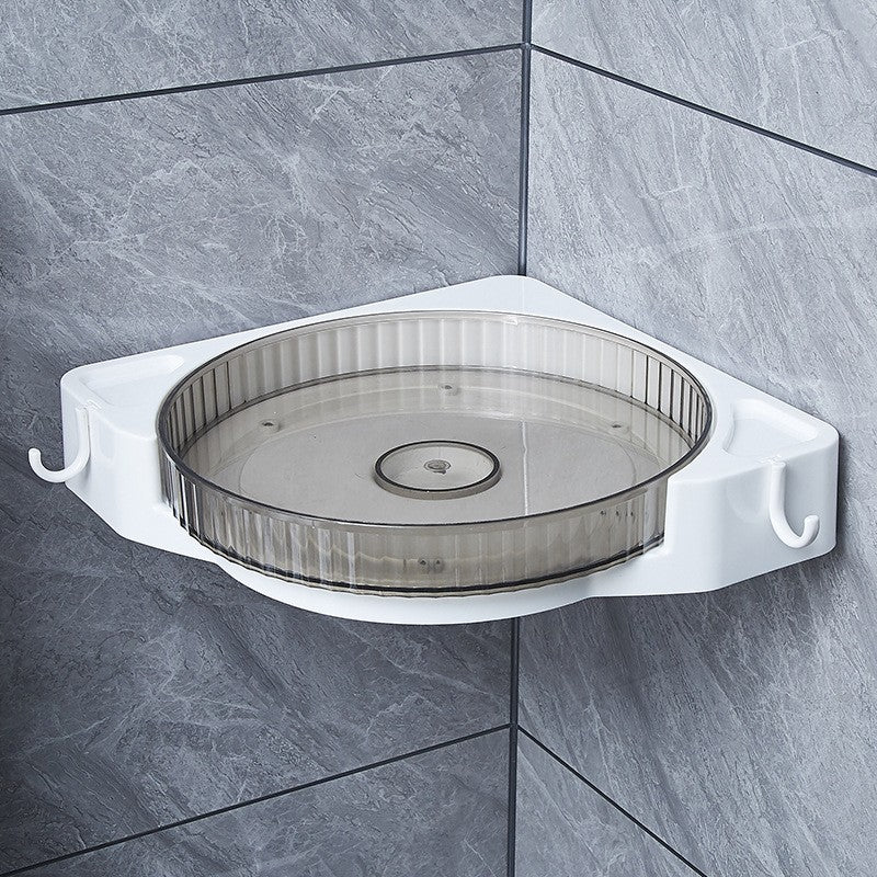 Suport Depozitare, Flippy, din Plastic, Rotativ 360 grade, Montare fara Perforatii, pentru Baie/Bucatarie, Gri