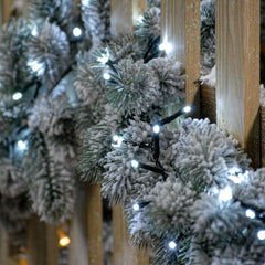 Instalatie Craciun, 20 metri, 200 de LED-uri, Alb Rece, cu energie solara, fir de cupru, liniar, interior/exterior, Flippy