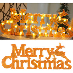 Instalatie LED de Craciun, Flippy, Litere 3D, Merry Christmas, Lumina Calda, 27.5 x 10.5 x 1.4 cm, Galben