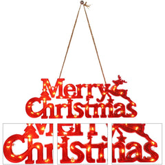 Instalatie LED de Craciun, Flippy, Litere 3D, Merry Christmas, Lumina Calda, 27.5 x 10.5 x 1.4 cm, Rosu