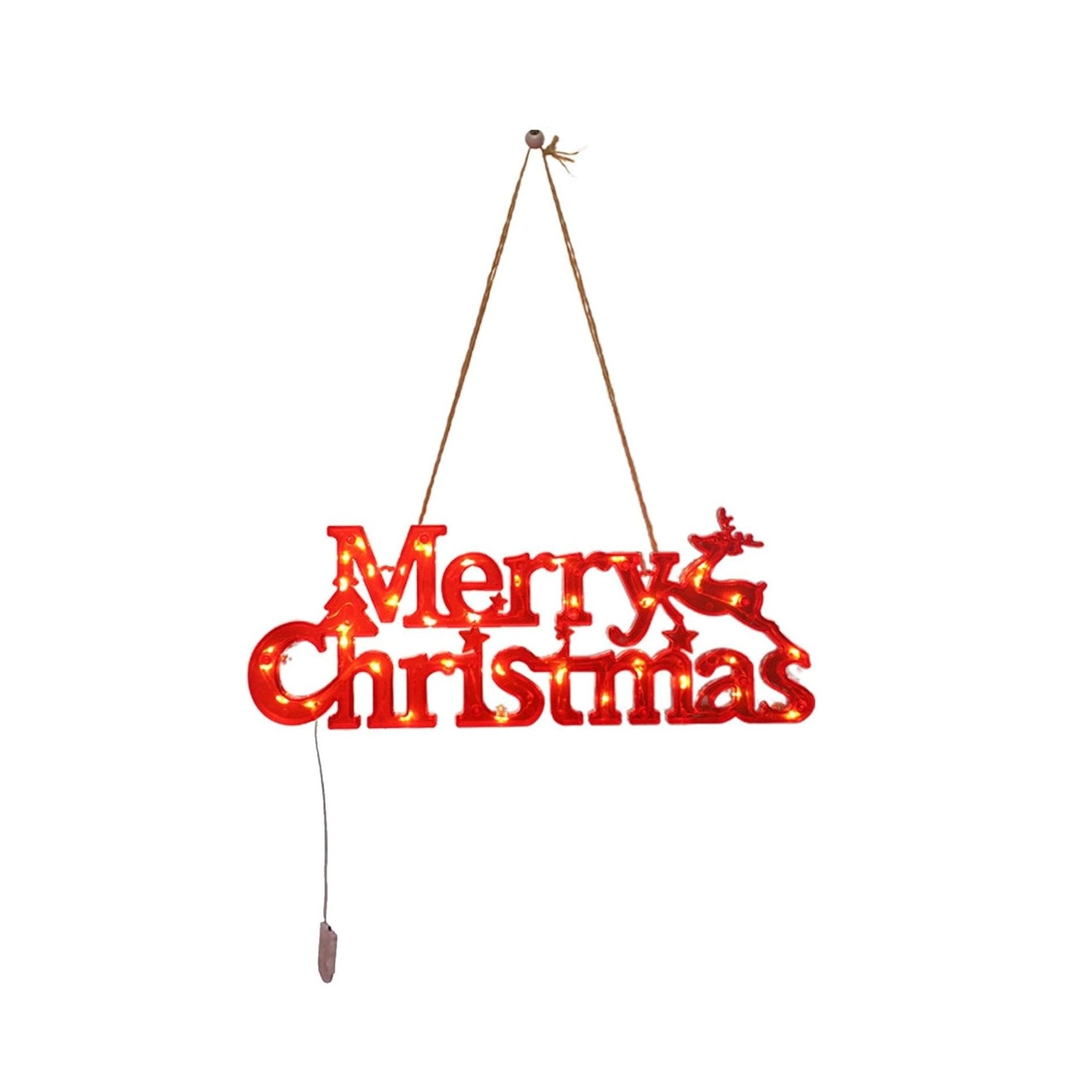Instalatie LED de Craciun, Flippy, Litere 3D, Merry Christmas, Lumina Calda, 27.5 x 10.5 x 1.4 cm, Rosu