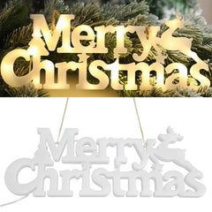 Instalatie LED de Craciun, Flippy, Litere 3D, Merry Christmas, Lumina Calda, 27.5 x 10.5 x 1.4 cm, Alb