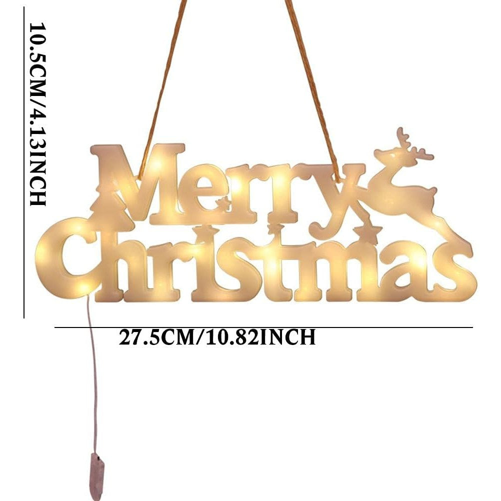 Instalatie LED de Craciun, Flippy, Litere 3D, Merry Christmas, Lumina Calda, 27.5 x 10.5 x 1.4 cm, Alb