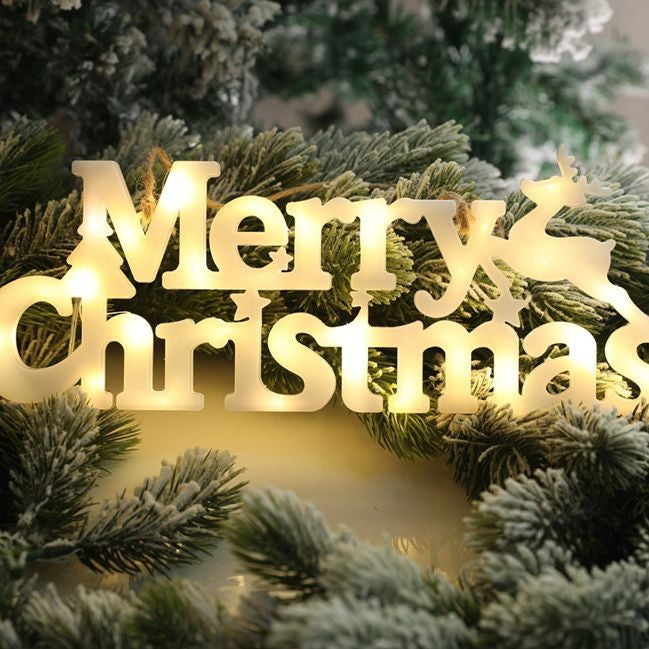 Instalatie LED de Craciun, Flippy, Litere 3D, Merry Christmas, Lumina Calda, 27.5 x 10.5 x 1.4 cm, Alb