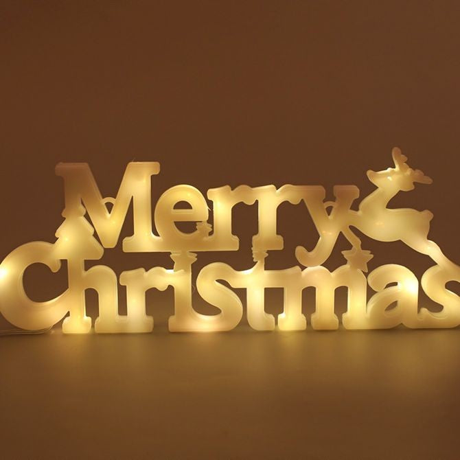 Instalatie LED de Craciun, Flippy, Litere 3D, Merry Christmas, Lumina Calda, 27.5 x 10.5 x 1.4 cm, Alb