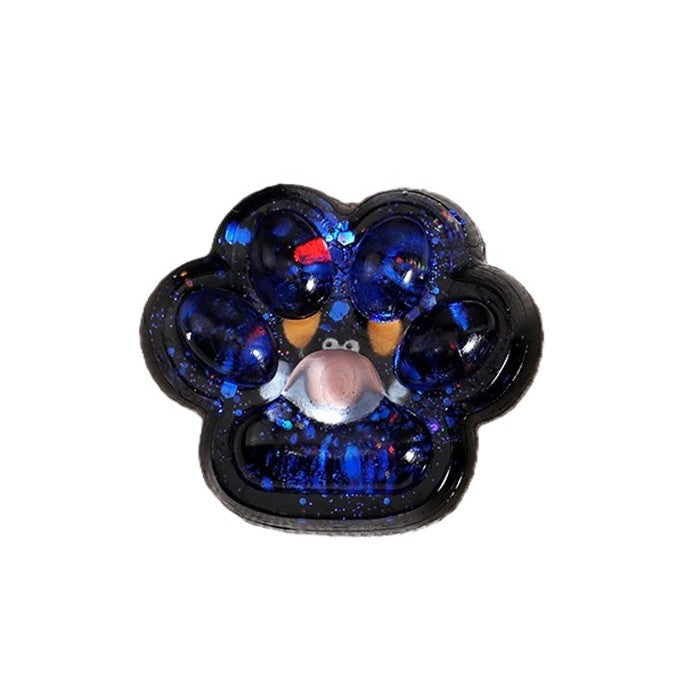 Jucarie Antistres Squishy, Flippy, cu Revenire Lenta, Squeeze Pinch Family, Model Cat Paw, 6.5 x 6 cm, din Tpr, 4-6 Ani, Model 3 Vietati Marine, Negru cu Insertii