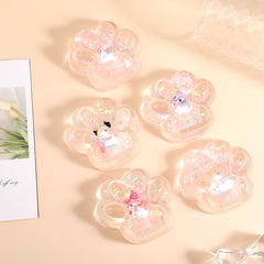 Jucarie Antistres Squishy, Flippy, cu Revenire Lenta, Squeeze Pinch Family, Model Cat Paw, 6.5 x 7 cm, din Tpr, 4-6 Ani, Model 1 Figurina, Transparent