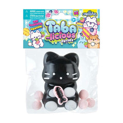Jucarie Antistres Squishy, Flippy, cu Revenire Lenta, Squeeze Pinch Family, Model Pisicuta, 10cm x6cm Ambalaj Transparent, 70 gr, Negru