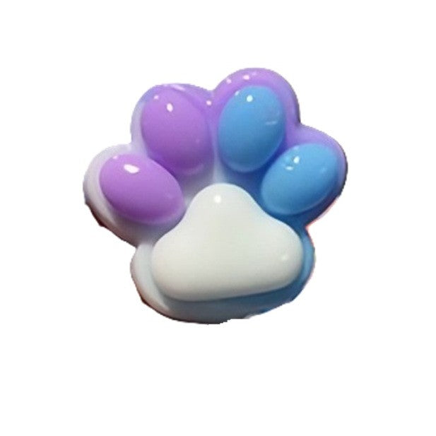 Jucarie Antistres Squishy, Flippy, cu Revenire Lenta, Squeeze Pinch Family, Model Cat Paw, 12.5x10.5 cm, 220g, Ambalaj Transparent, Model 2, Multicolor