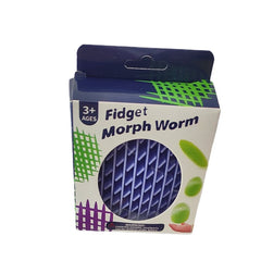 Jucarie Worm Fidget de Decompresie, Flippy, Anti Stres, Dimensiune Compacta 10 cm, Dimensiune Extinsa 24.5 cm, Mov