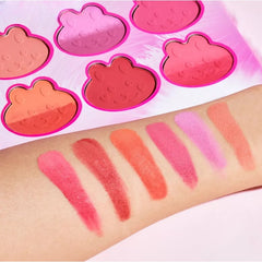 Set de Machiaj Kevin&Coco, 6 culori Blush, Husa Pufoasa, Model Pisicuta, 17.3x12.5x5 cm, Multicolor