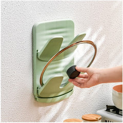 Suport de Bucatarie, Flippy, pentru Capace/Tocatoare, din Plastic, Colectare Apa Scursa, Montare fara Perfoarare, 33.3 x 20.7 x 3.5 cm, Verde