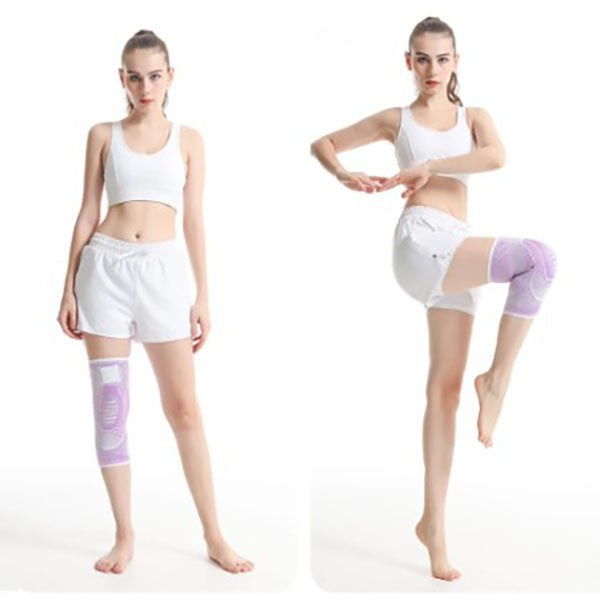 Orteza Elastica pentru Genunchi, Flippy, Ajustabila cu Bretele Elastice, Banda pentru Compresie, Material Respirabil, Marime L, Culoare Roz