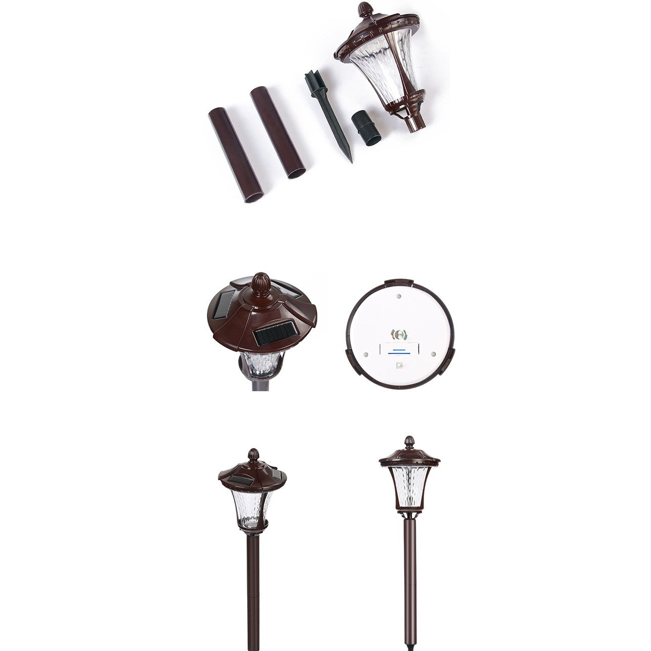 Lampa solara cu prindere in pamant, Flippy, inaltime 65 cm, Alb Rece