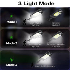 Lampa Solara De Exterior LED Flippy, 23 cm x 11.5 cm, 3072 Lumeni 128 COB LED 25.6 W - echivalent 205 W bec incadescent, IP65, Senzor de Miscare, Senzor de Lumina, 4 Grile, Alb Rece