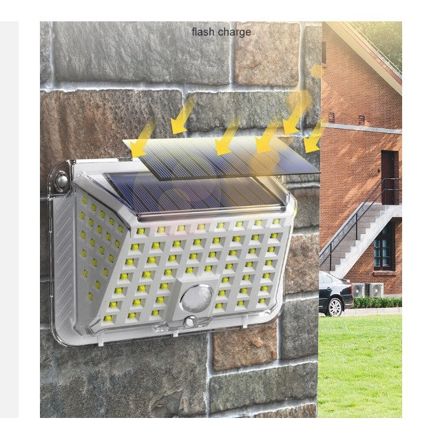Lampa solara de perete Flippy, 90 LED-uri SMD, senzor de miscare, IP65, 1200mAh, material ABS, lumina alb rece, alb