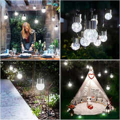 Lampa Solara Flippy, LED, Tip Candelabru Mic, Cu Bila Din Sticla Crapata, Exterioara, Impermeabila, Iluminare 6-12 H, Alb