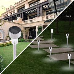 Lampa solara Led decorativa pentru gradina, Argintie, Flippy, Lumina Multicolor