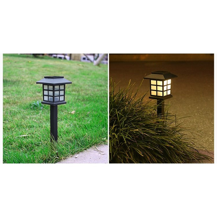 Set 2 Lampa solara Led pentru gradina, Tip felinar, Flippy, Alb cald
