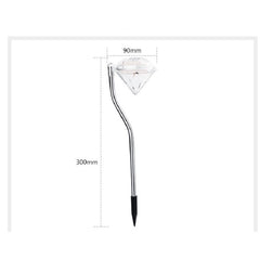 Lampa solara LED tip Diamant pentru gradina Flippy, inaltime 30 cm, 2V, ABS, 600mAh, alb cald