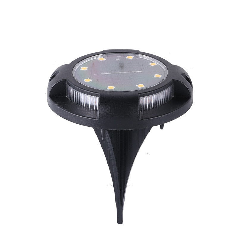 Lampa solara LED tip spot pentru gradina Flippy, cu 4 leduri laterale multicolore si 8 leduri principale alb rece, IP65, material ABS, baterie 2V, 700 mah, 11x13.5 cm, multicolor