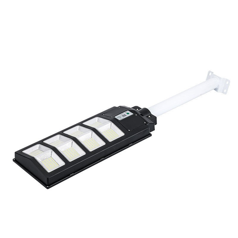 Lampa solara stradala Flippy, cu telecomanda, senzor de miscare si lumina, suport prindere, 180 LED-uri, IP65, ABS, 10AH, 200W, temperatura culoare 6500K, 59.5x23.8x6.8 cm, autonomie 10-12 ore, negru