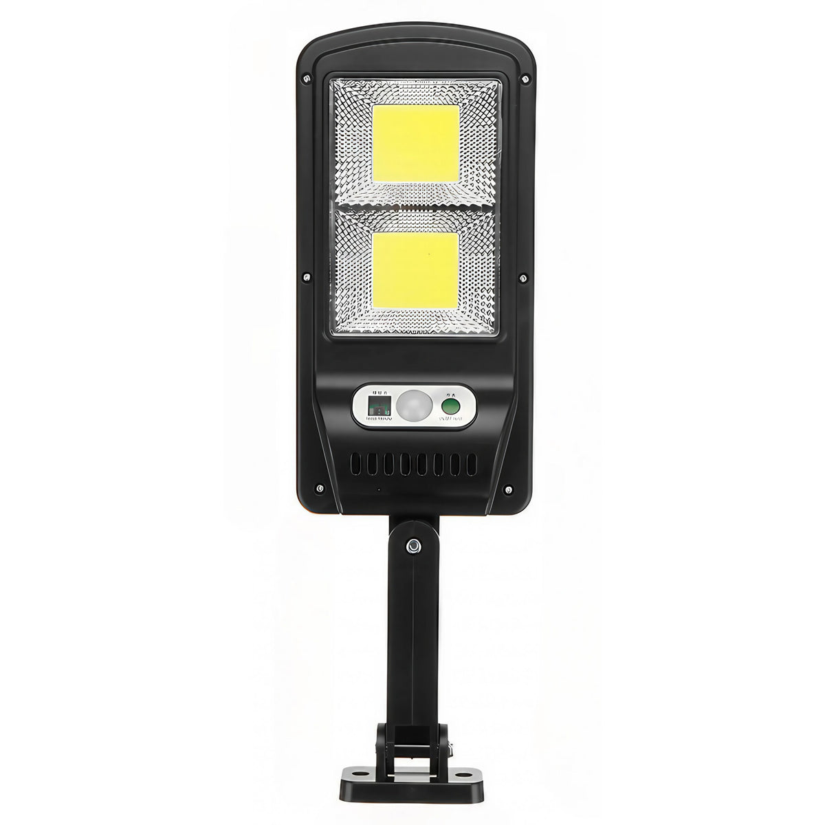 Lampă stradală solară Flippy, cu telecomandă, 36 cm x 11.5 cm, 108 COB LED, 2592 Lumeni, 21.6 W - echivalent 172 W bec incadescent, IP65, Senzor de Miscare, Senzor de Lumina, 2 Grile, Alb Rece
