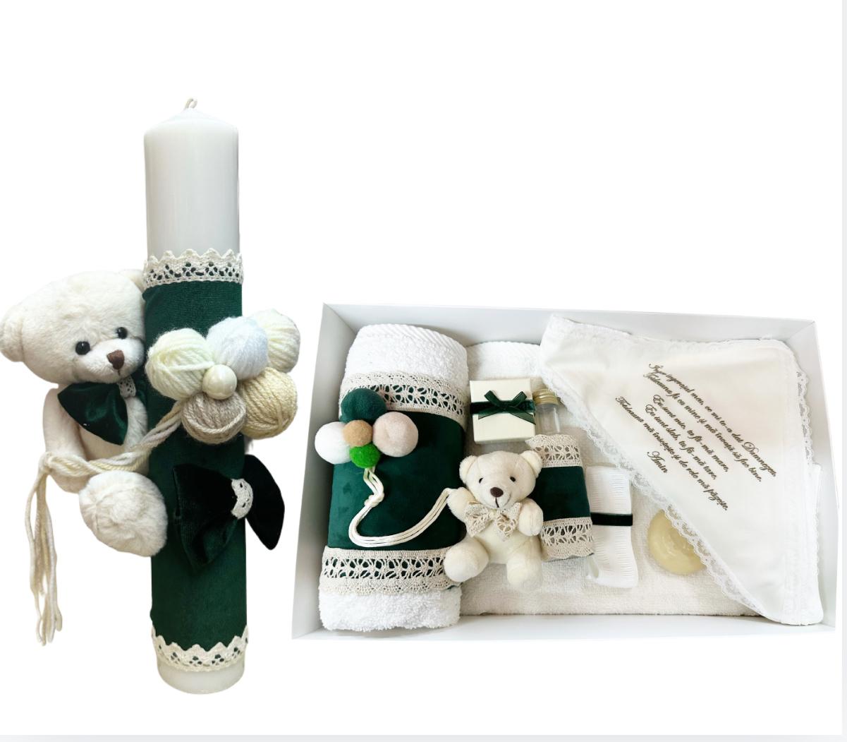 Trusou botez baieti – Baby Green Baptism Set