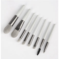 Mini set portabil 8 pensule de machiaj verzi, Flippy