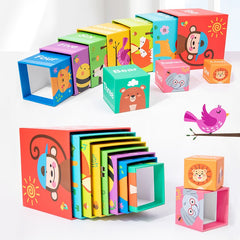 Jucarie de Construit, Flippy, Blocuri Stivuibile, +3 Ani, 10 Cutii, Invatare numere 1-10, 13.4 x 13.4 x 13.4 cm, Multicolor