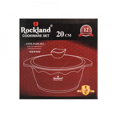 Oala din Granit cu capac 20 cm , Rockland DT20-BR