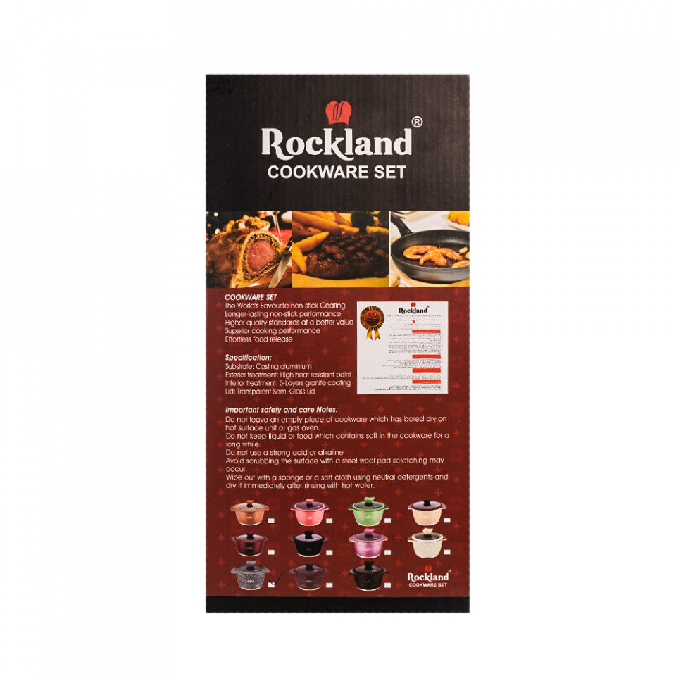 Oala din Granit cu capac 28 cm , Rockland DT28-BR