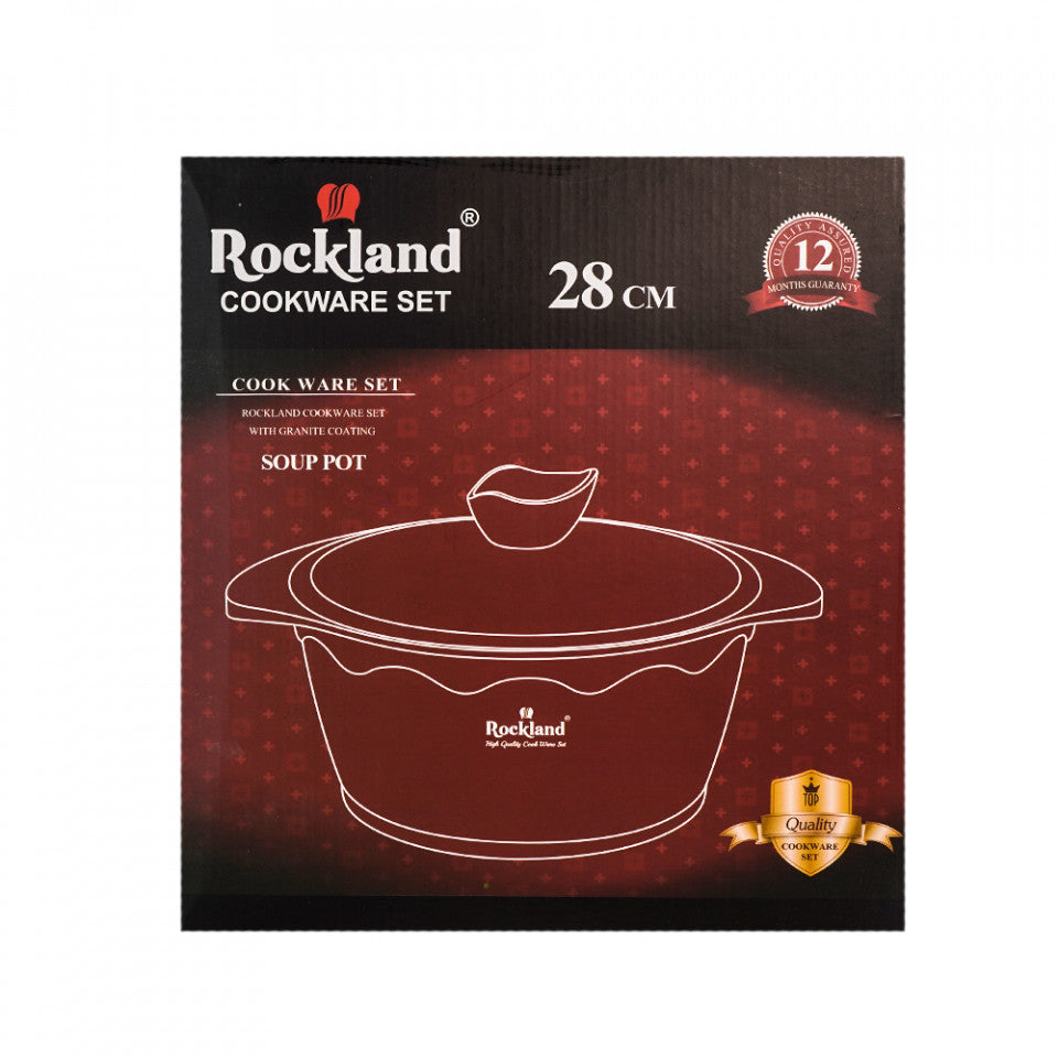 Oala din Granit cu capac 28 cm , Rockland DT28-BR