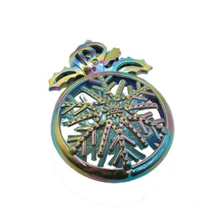 Ornament brad de Craciun, Iridescent, Rotund, 8 cm x 11 cm, Plastic, Flippy