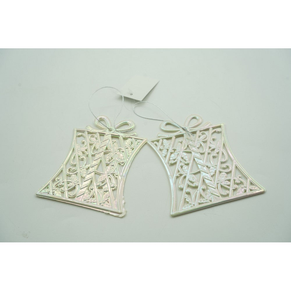 Ornament brad de Craciun, Perlat, in forma de Cadou, 9 cm x 11 cm, Plastic, Flippy