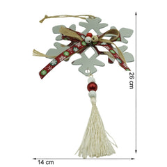 Ornament brad, Flippy, Fulg de nea, Argintiu, Lucios, 14*26CM, Acril, Interior/ Exterior