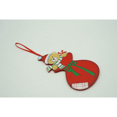 Ornament de brad ursulet, Flippy, rosu, lemn, 14 cm