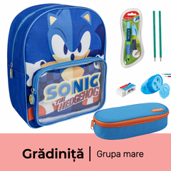 Pachet rechizite gradinita grupa mare, Ghiozdan echipat de baza, baiat, 7 piese
