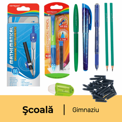 Pachet Pachet rechizite scoala clasele 5-8, Instrumente de scris, baiat, 9 piese