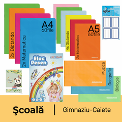 Pachet rechizite scoala clasele 5-8, PACHET CAIETE, UNIVERSAL, 16 piese