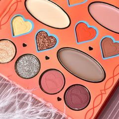Paleta de Machiaj, KEVIN&amp;COCO, 20 Culori Orange Girl, Fard de Pleoape si Blush, Portocaliu