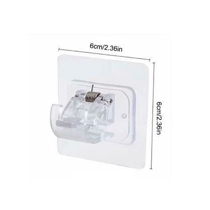 Set 2 Carlige Adezive Transparente, Flippy, Rezistente la Apa, 5 kg, Plastic, 6x6x4 cm
